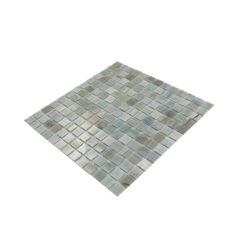 Pearl Blue 12x12 Glossy Uniform Square Glass Mosaic Tile (20 pack, 20 sq ft/case) by Apollo Tile