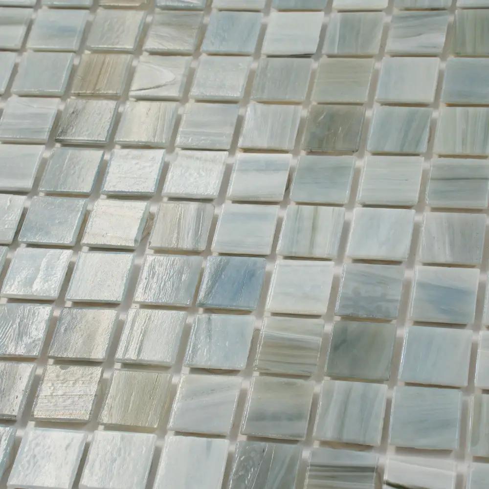 Pearl Blue 12x12 Glossy Uniform Square Glass Mosaic Tile (20 pack, 20 sq ft/case) by Apollo Tile