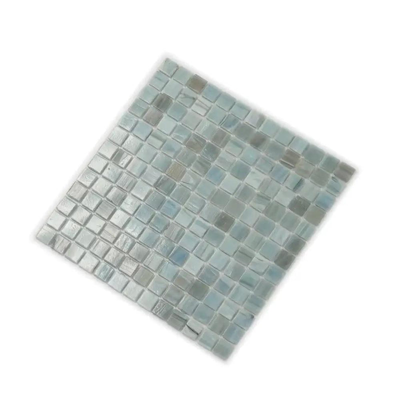 Pearl Blue 12x12 Glossy Uniform Square Glass Mosaic Tile (20 pack, 20 sq ft/case) by Apollo Tile
