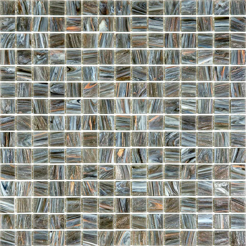 Cosmic Gray 12x12 Glossy Uniform Square Glass Mosaic Tile (20 pack, 20 sq ft/case) by Apollo Tile