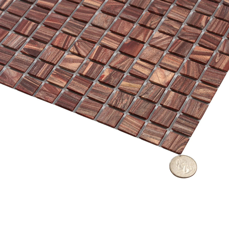 Fire Brick Red 12x12 Glossy Uniform Square Glass Mosaic Tile (20 pack, 20 sq ft/case) by Apollo Tile