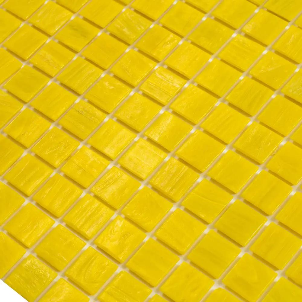 Canary Yellow 12x12 Glossy Uniform Square Glass Mosaic Tile (20 pack, 20 sq ft/case) by Apollo Tile