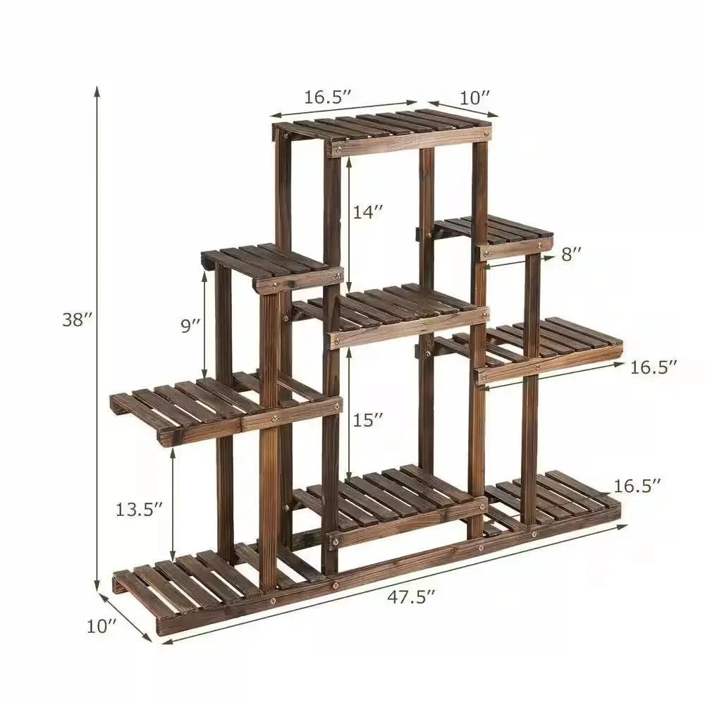 Modern Farmhouse 6-tier Wooden Bookcase Plant Stand Shelving Unit by HomePacific