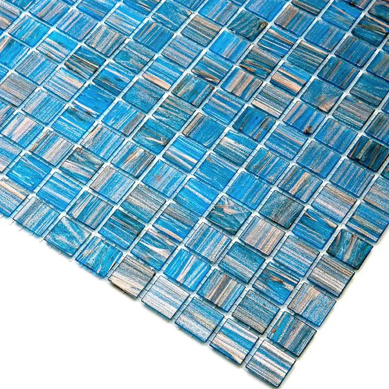 Blue Gold 12x12 Glossy Uniform Square Glass Mosaic Tile (20 pack, 20 sq ft/case) by Apollo Tile