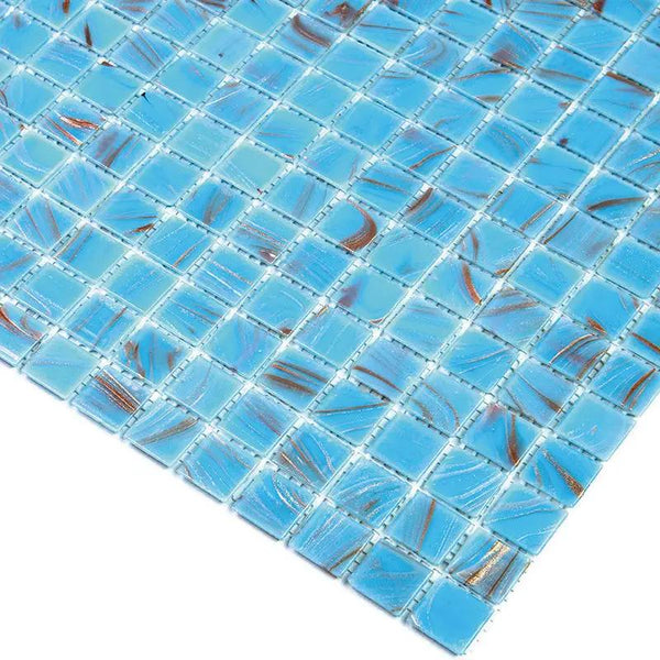 Maya Blue 12x12 Glossy Uniform Square Glass Mosaic Tile (20 pack, 20 sq ft/case), photo 2 of 6