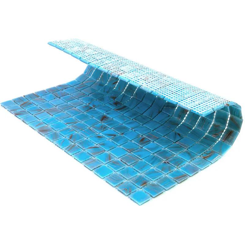 Maya Blue 12x12 Glossy Uniform Square Glass Mosaic Tile (20 pack, 20 sq ft/case) by Apollo Tile