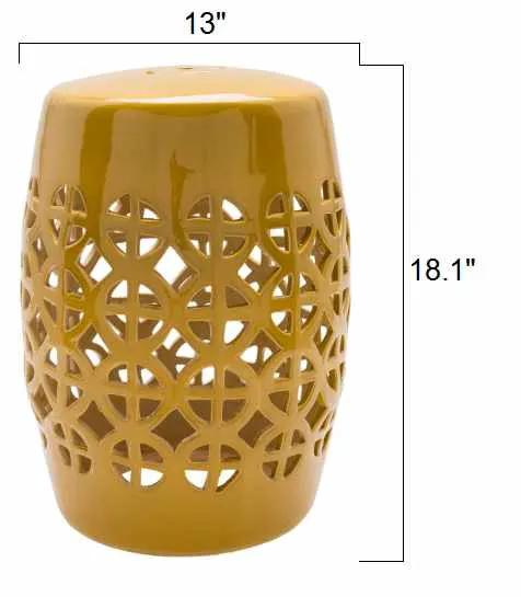 Yellow Ceramic Outdoor Side Table by Boutique Rugs