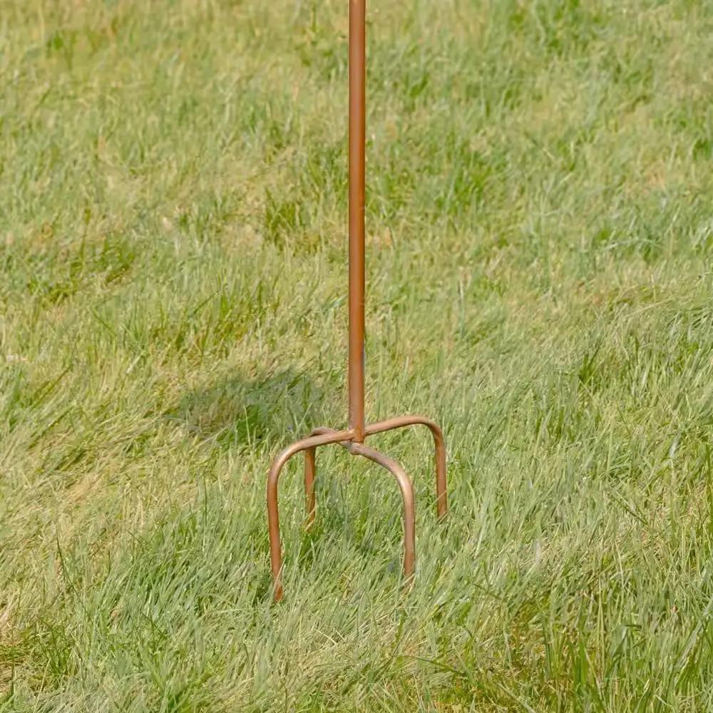 Copper Finish Metal Garden Birdhouse with Stake and Pole by HomePacific