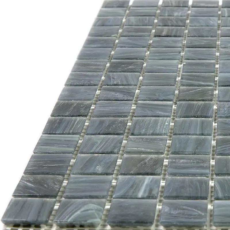 Cadet Gray 12x12 Glossy Uniform Square Glass Mosaic Tile (20 pack, 20 sq ft/case) by Apollo Tile