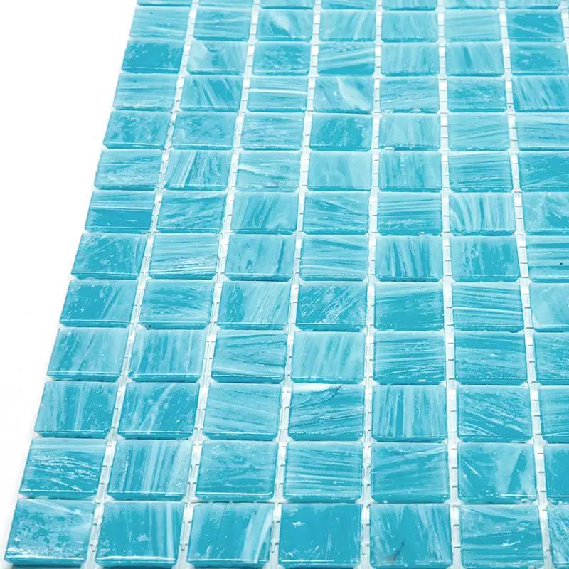 Sky Blue 12x12 Glossy Square Glass Mosaic Tile (20 pack, 20 sq ft/case) by Apollo Tile