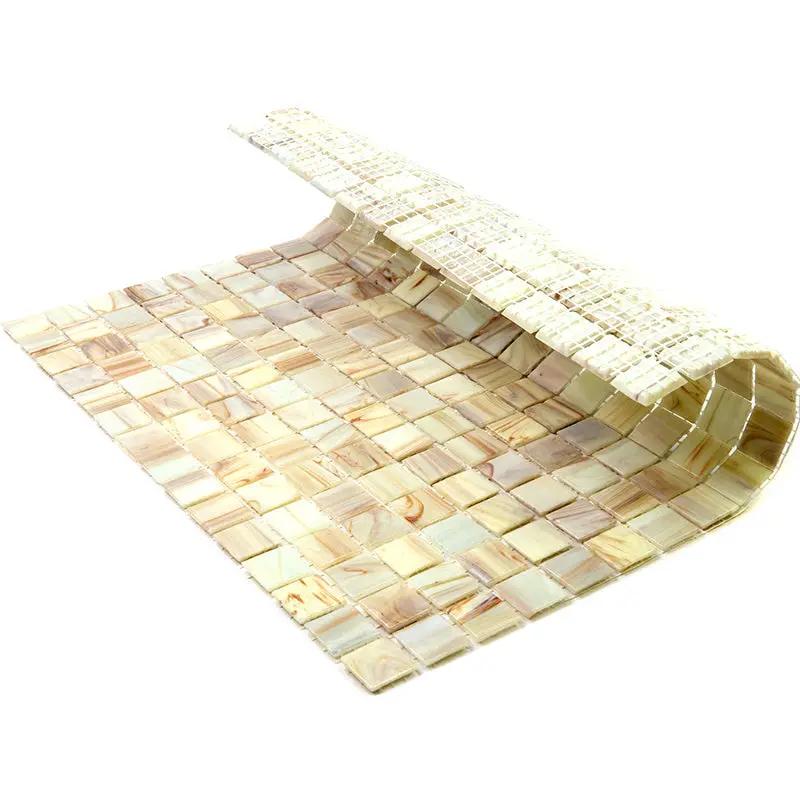 Beige 12x12 Glossy Uniform Square Glass Mosaic Tile (20 pack, 20 sq ft/case) by Apollo Tile