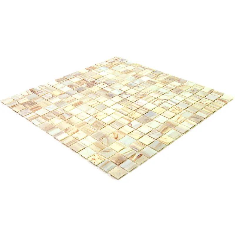 Beige 12x12 Glossy Uniform Square Glass Mosaic Tile (20 pack, 20 sq ft/case) by Apollo Tile