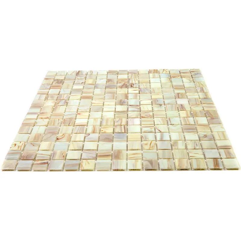 Beige 12x12 Glossy Uniform Square Glass Mosaic Tile (20 pack, 20 sq ft/case) by Apollo Tile