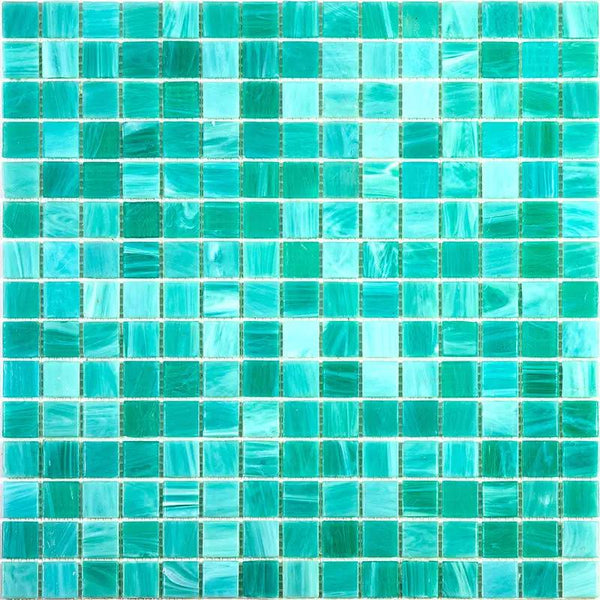 Cyan Blue 12x12 Glossy Uniform Square Glass Mosaic Tile (20 pack, 20 sq ft/case)