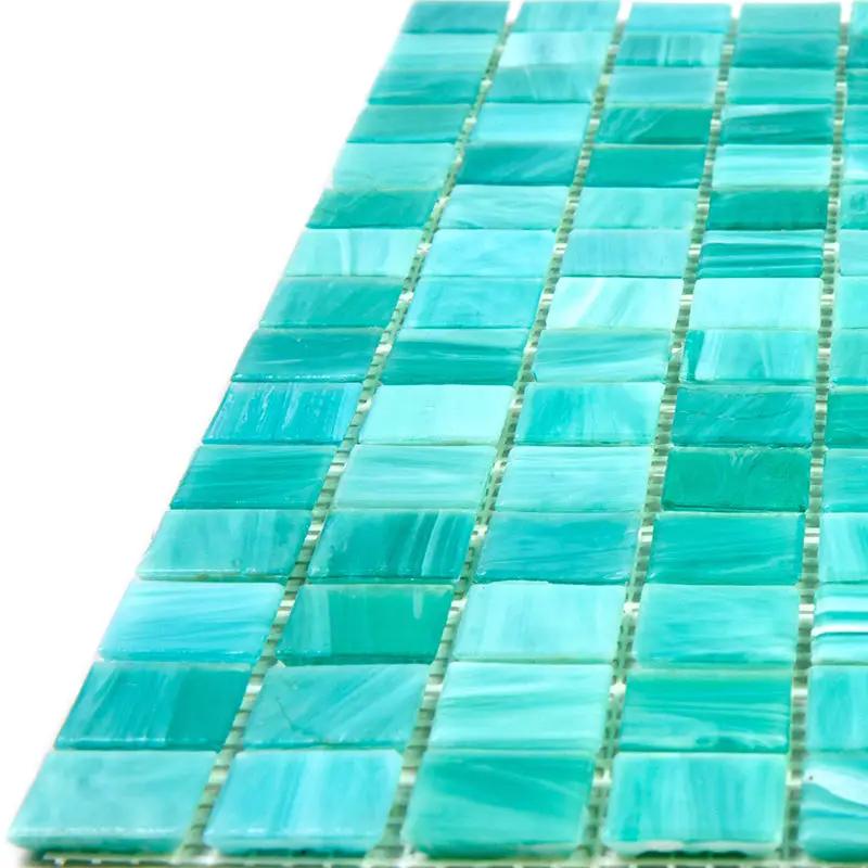 Cyan Blue 12x12 Glossy Uniform Square Glass Mosaic Tile (20 pack, 20 sq ft/case) by Apollo Tile
