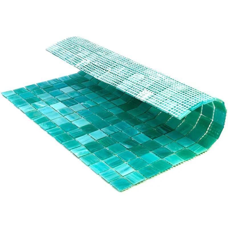 Cyan Blue 12x12 Glossy Uniform Square Glass Mosaic Tile (20 pack, 20 sq ft/case) by Apollo Tile