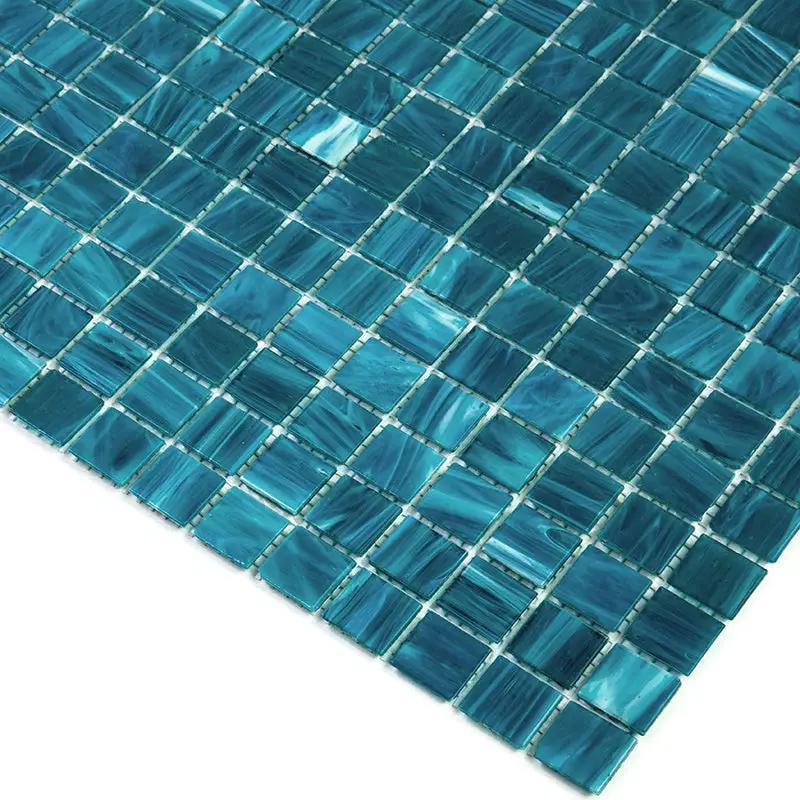 Pacific Blue 12x12 Glossy Uniform Square Glass Mosaic Tile (20 pack, 20 sq ft/case) by Apollo Tile