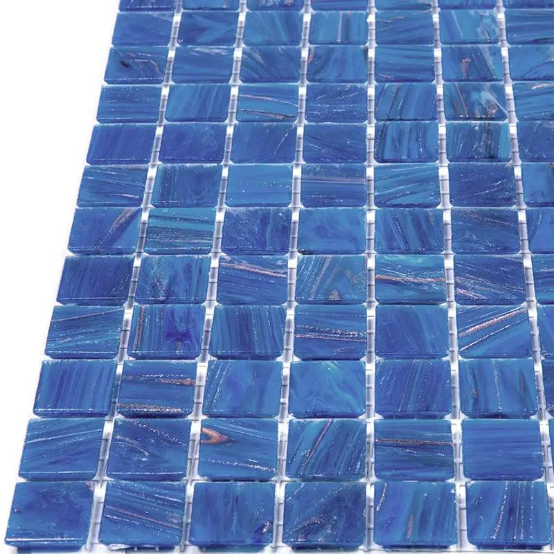 Azure Blue 12x12 Glossy Uniform Square Glass Mosaic Tile (20 pack, 20 sq ft/case) by Apollo Tile