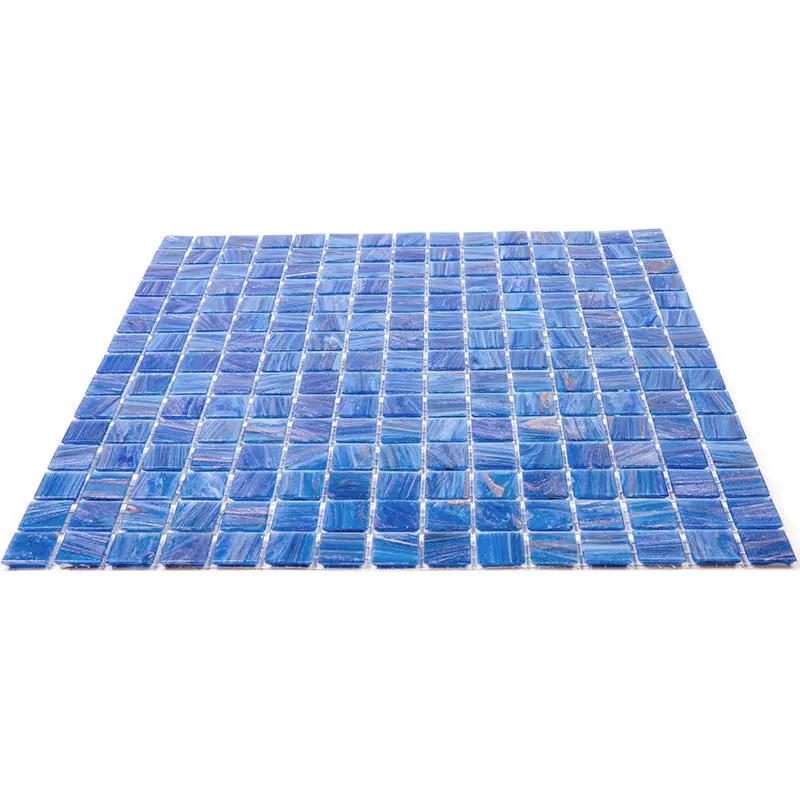 Azure Blue 12x12 Glossy Uniform Square Glass Mosaic Tile (20 pack, 20 sq ft/case) by Apollo Tile