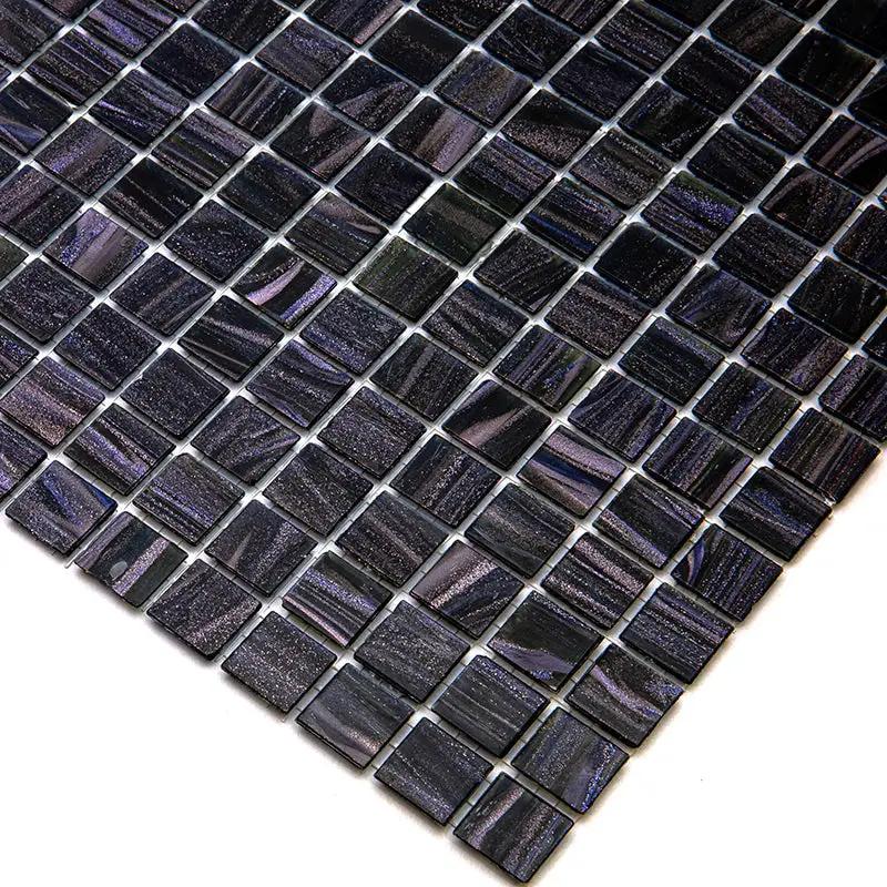 Oil Black 12x12 Glossy Uniform Square Glass Mosaic Tile (20 pack, 20 sq ft/case) by Apollo Tile