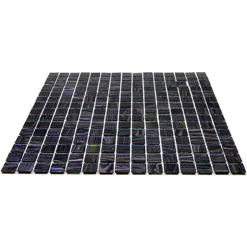 Oil Black 12x12 Glossy Uniform Square Glass Mosaic Tile (20 pack, 20 sq ft/case) by Apollo Tile