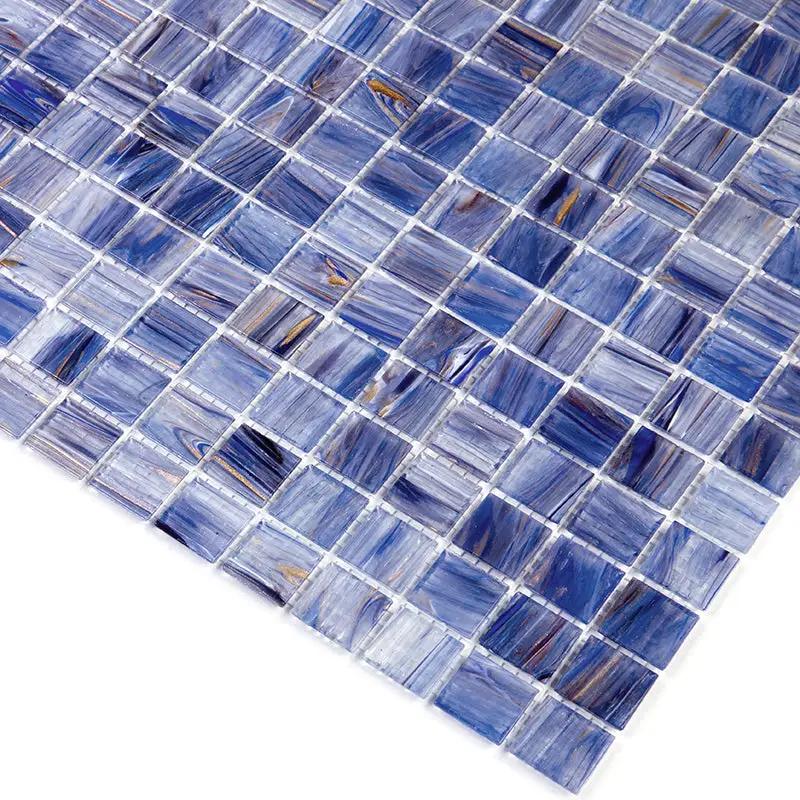 Blue White 12x12 Glossy Uniform Square Glass Mosaic Tile (20 pack, 20 sq ft/case) by Apollo Tile