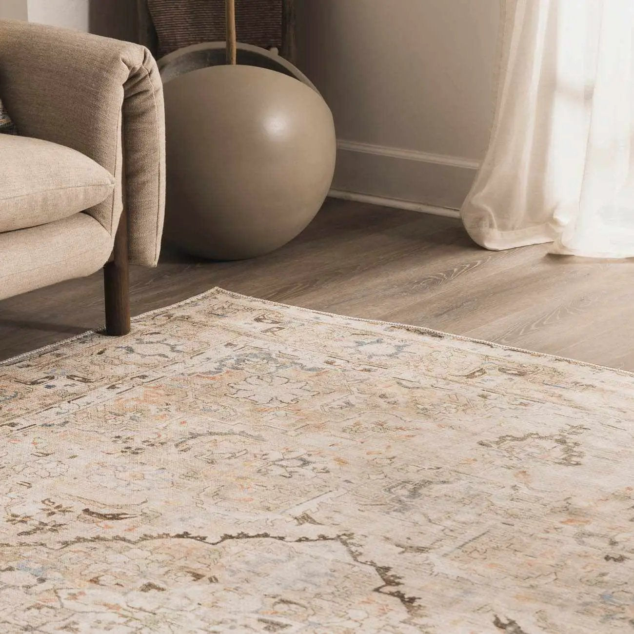 Standon Vintage Flat Pile Washable Rug by Boutique Rugs