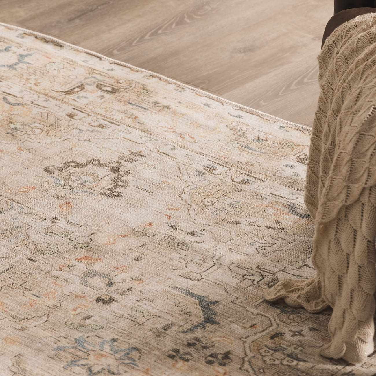Standon Vintage Flat Pile Washable Rug by Boutique Rugs