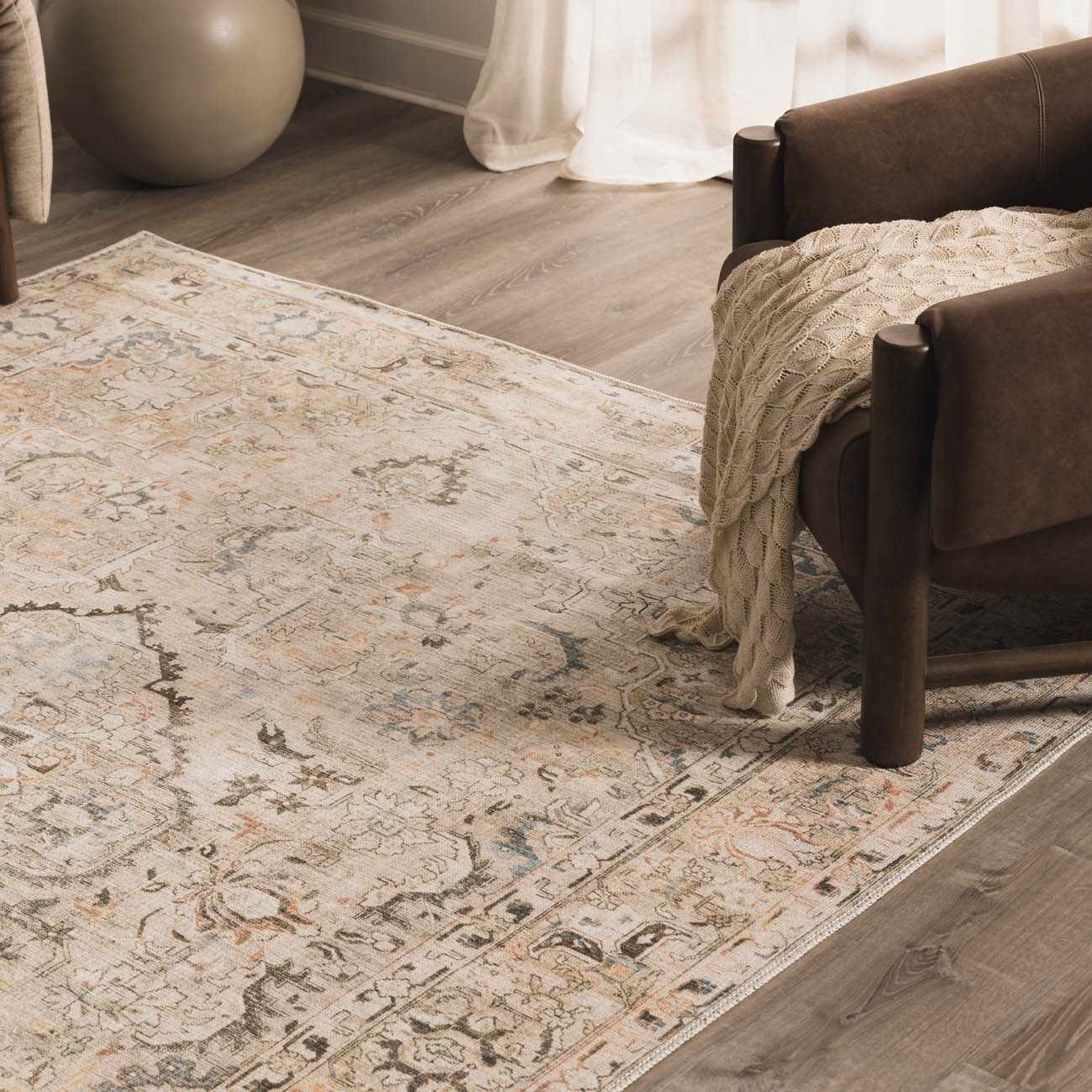 Standon Vintage Flat Pile Washable Rug by Boutique Rugs