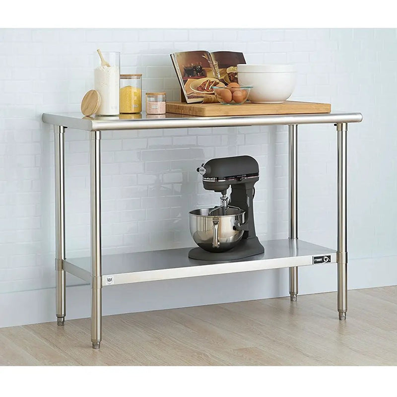 Stainless Steel Top Food Safe Prep Table Utility Work Bench with Bottom Shelf by HomePacific