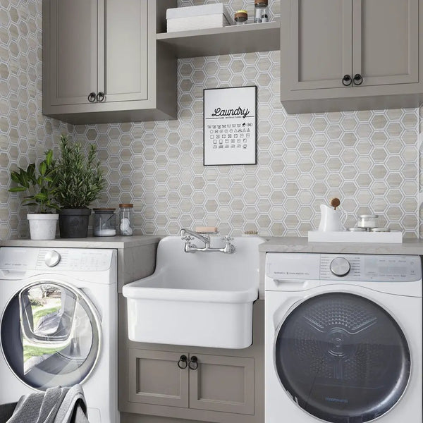 Wooden Grey, Bianco Carrara 12x14 Polished Hexagon Marble Mosaic Tile (5 pack, 5.48 sq ft/case), photo 2 of 7