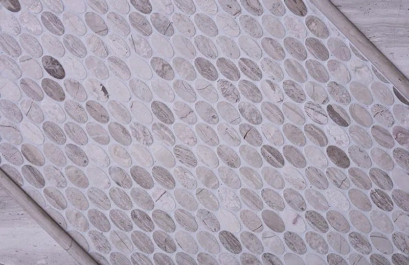 Wooden Beige 11x12 Polished Oval Marble Mosaic Tile (5 pack, 4.51 sq ft/case) by Apollo Tile