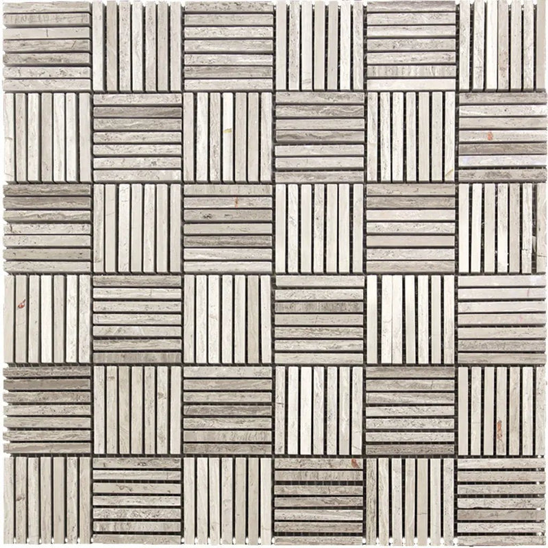 Beige 12x12 Polished Marble Stick Mosaic Tile (5 pack, 5 sq ft/case) by Apollo Tile