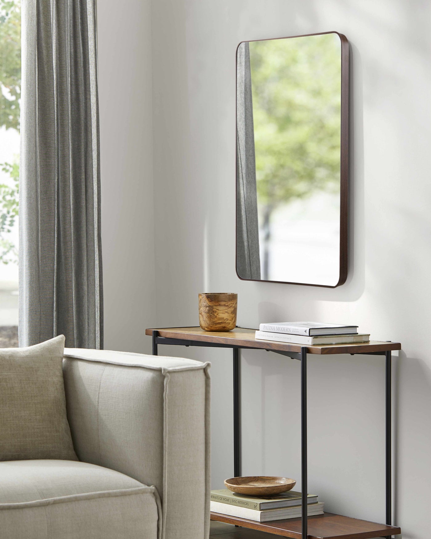 Sustinente Dark Brown Mirror by Boutique Rugs