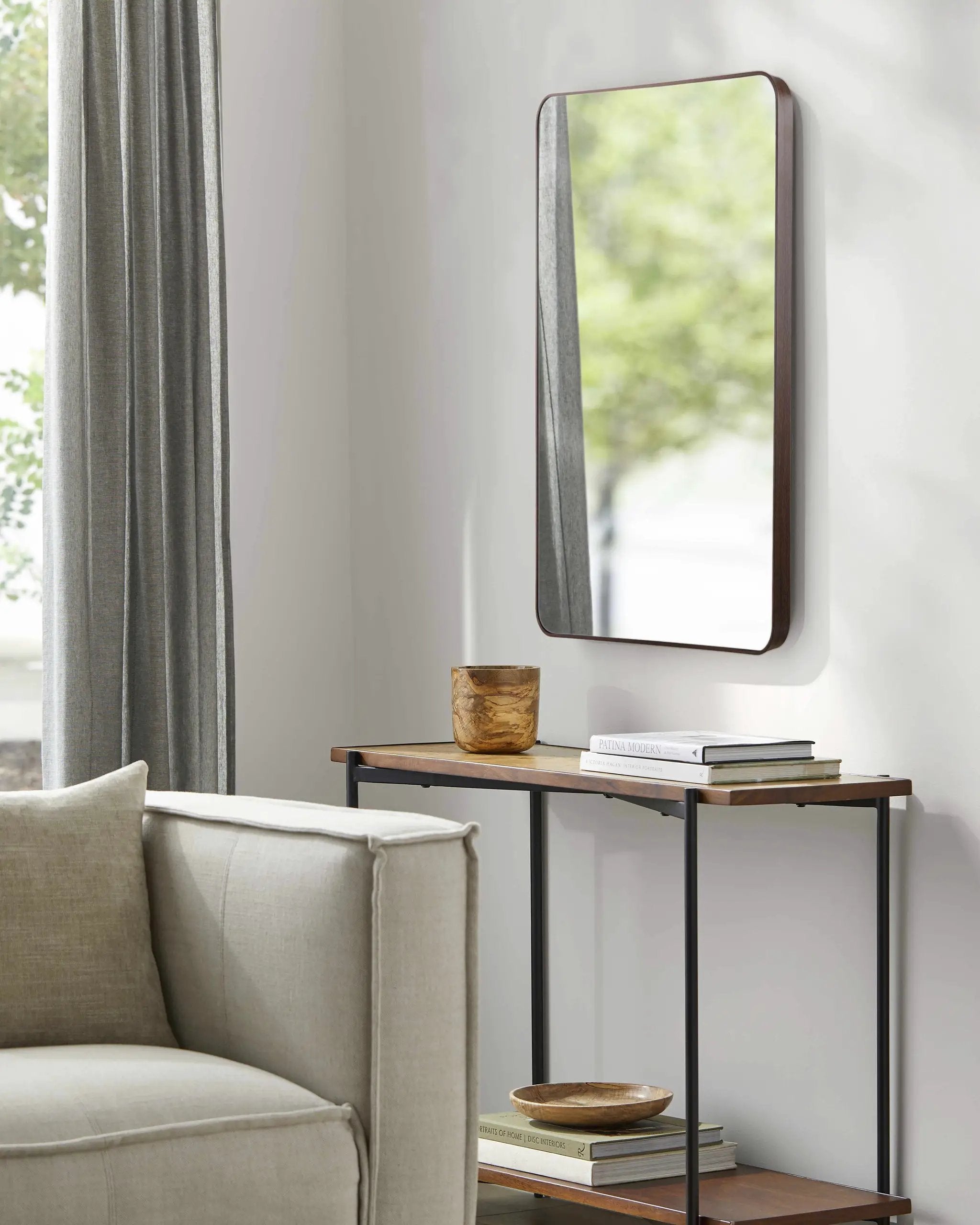 Sustinente Dark Brown Mirror by Boutique Rugs