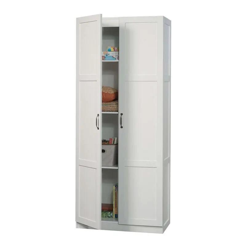 White Wardrobe Storage Cabinet with 4 Shelves and Panel Doors by HomePacific