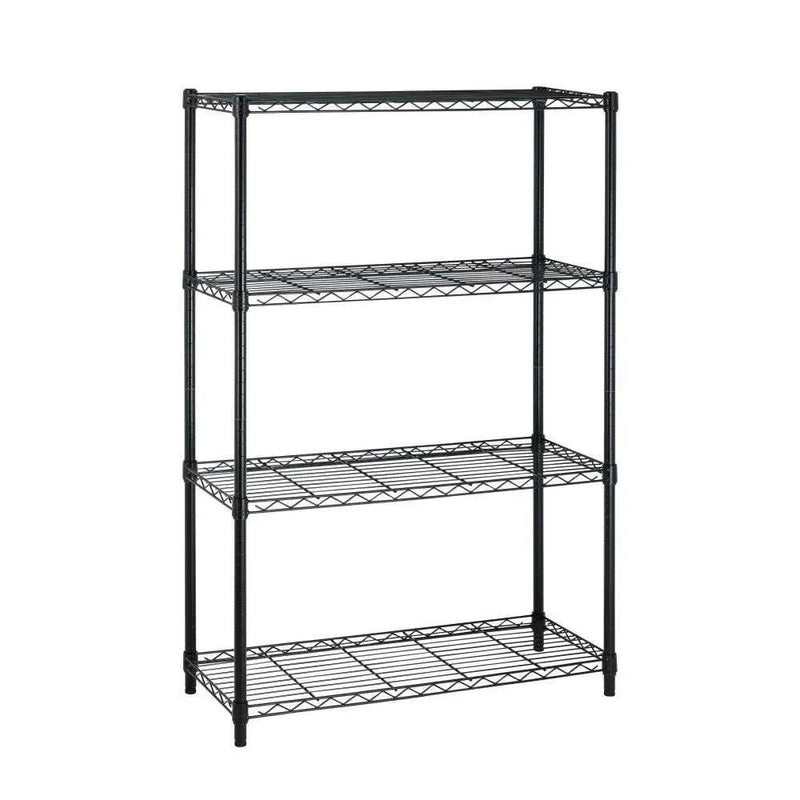 Heavy Duty 4-Shelf Metal Shelving Unit in Black Steel Finish by HomePacific