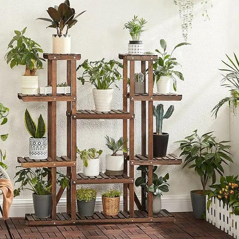 Solid Wood Indoor Outdoor 11-Tier Plant Stand by HomePacific