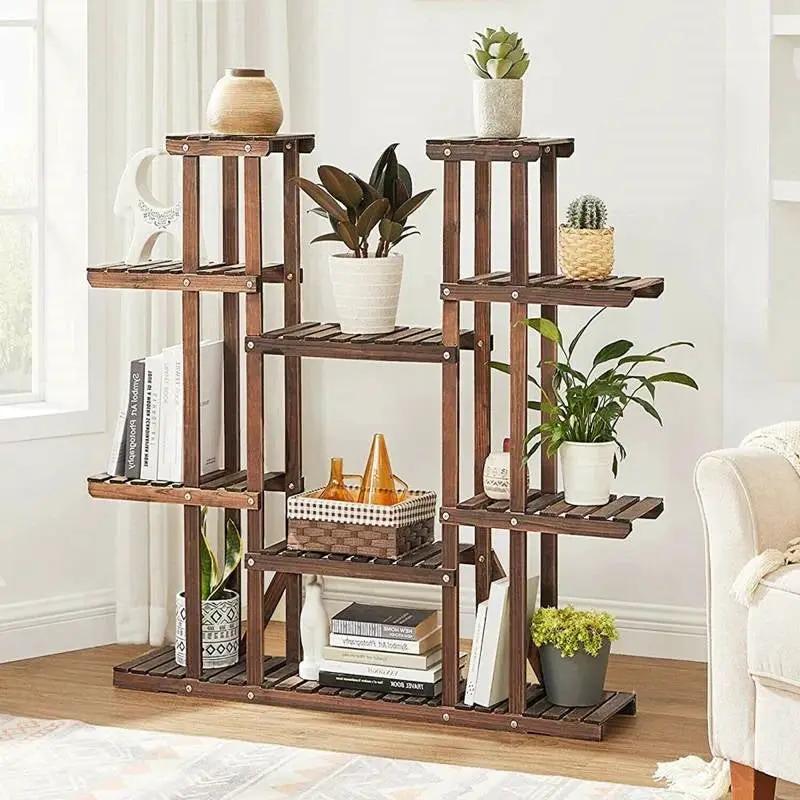 Solid Wood Indoor Outdoor 11-Tier Plant Stand by HomePacific