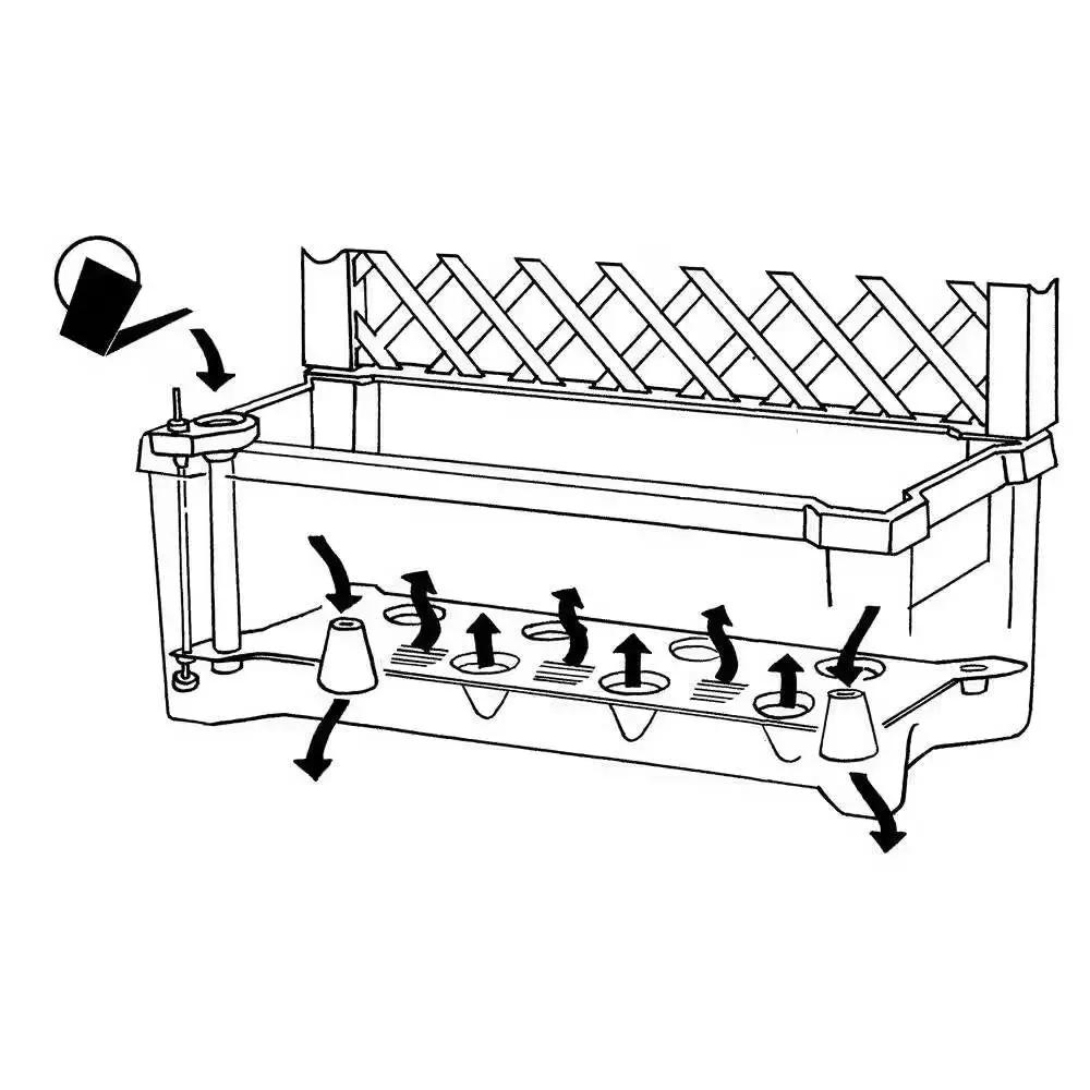 Outdoor Self-Watering Garden Planter with Trellis and Wheels in Grey Plastic by HomePacific