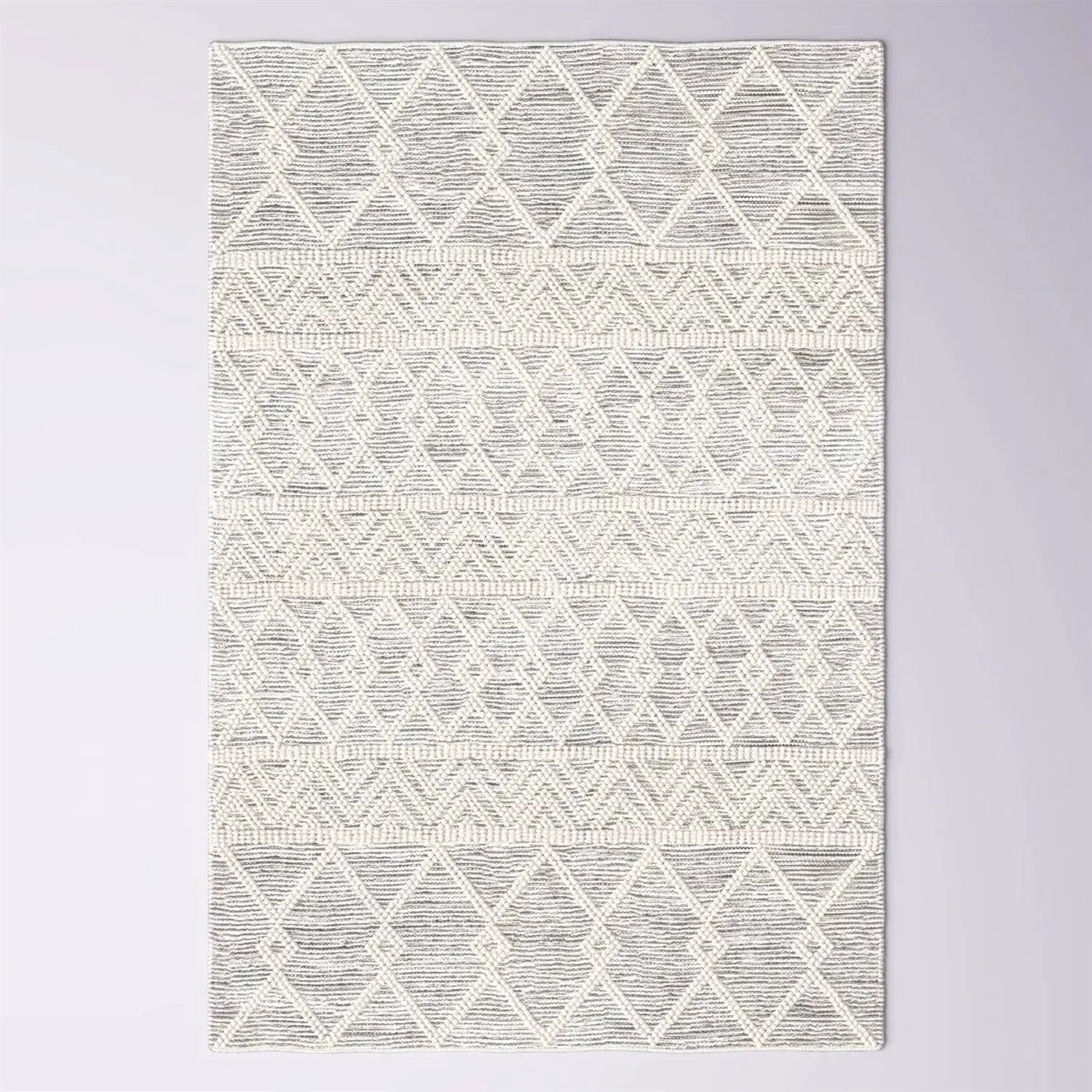 6-ft. x 9-ft. Hand Woven Wool Blend Grey Beige Ivory Persian Style Area Rug by HomePacific