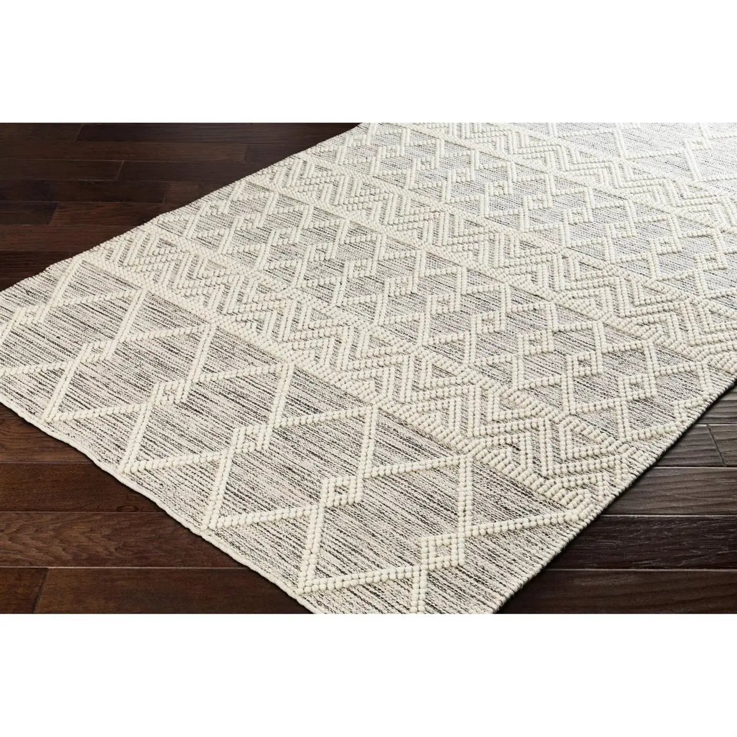6-ft. x 9-ft. Hand Woven Wool Blend Grey Beige Ivory Persian Style Area Rug by HomePacific
