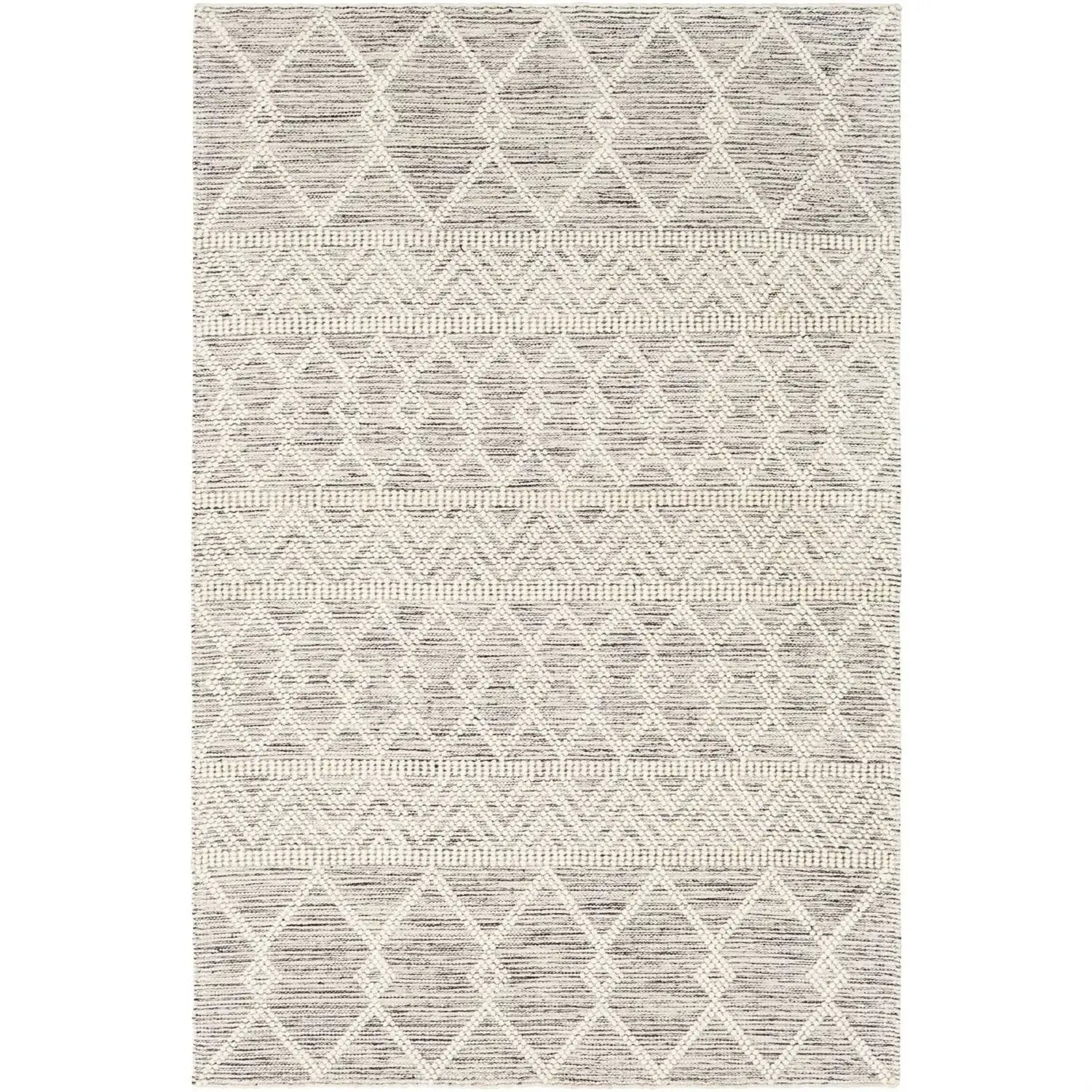 6-ft. x 9-ft. Hand Woven Wool Blend Grey Beige Ivory Persian Style Area Rug by HomePacific
