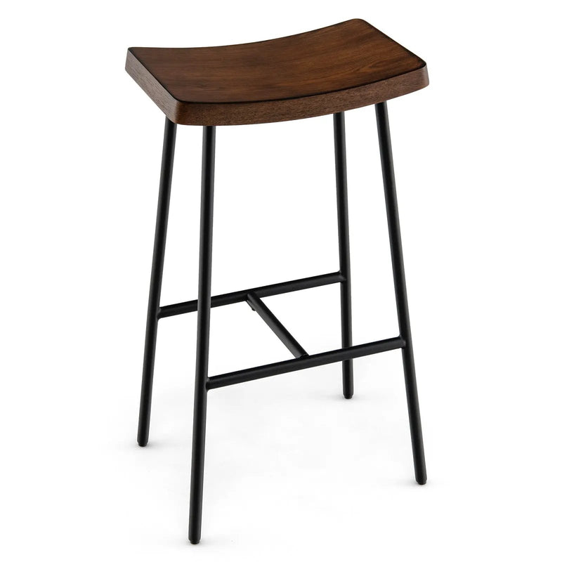 Industrial Saddle Stool with Metal Legs and Adjustable Foot Pads by DirectDeals