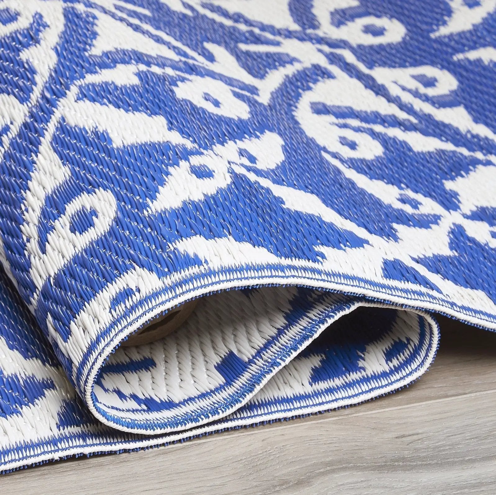 San Juan - Dark Blue Outdoor Rug for Patio FINAL SALE by Fab Habitat