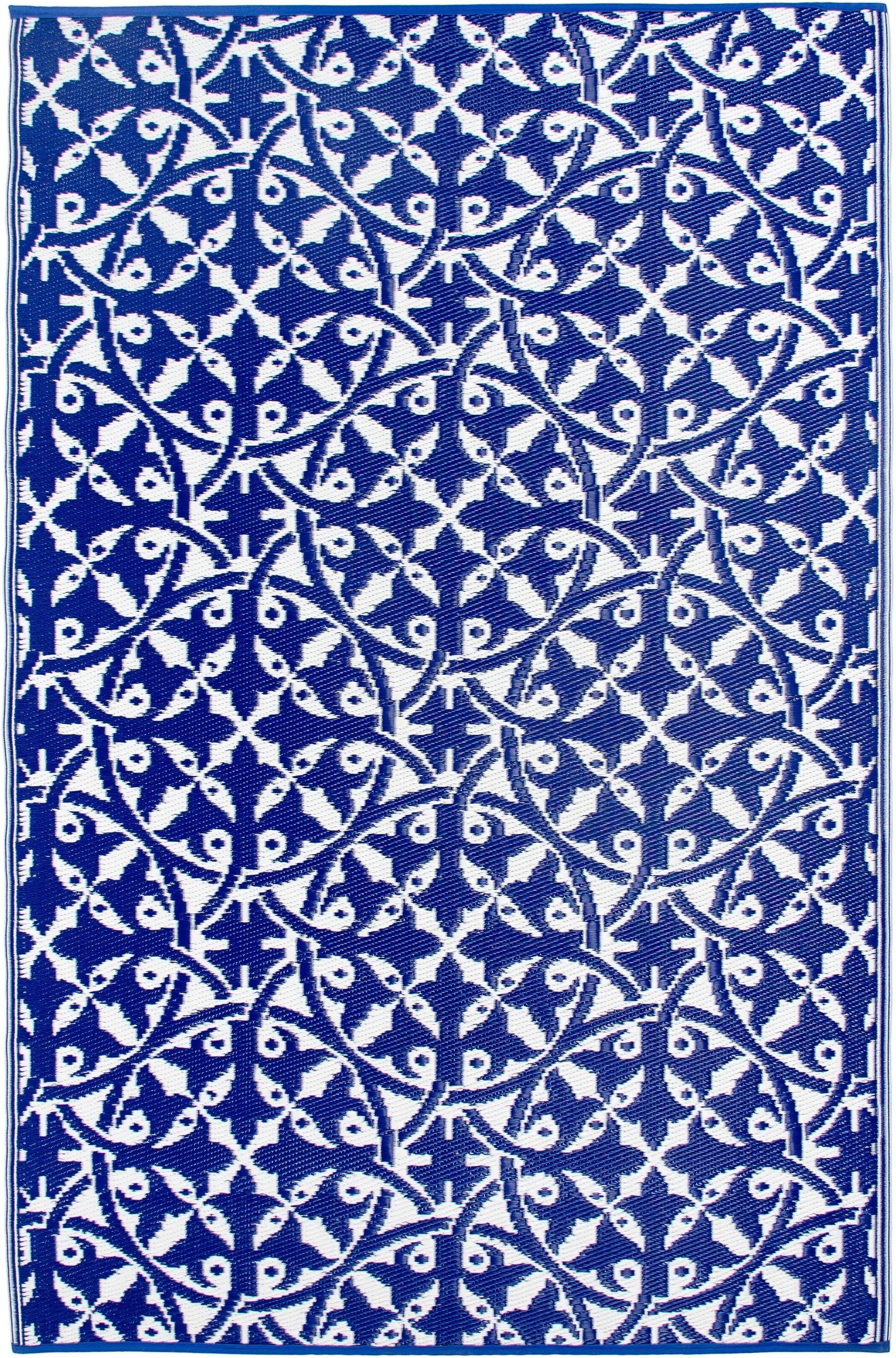 San Juan - Dark Blue Outdoor Rug for Patio FINAL SALE by Fab Habitat