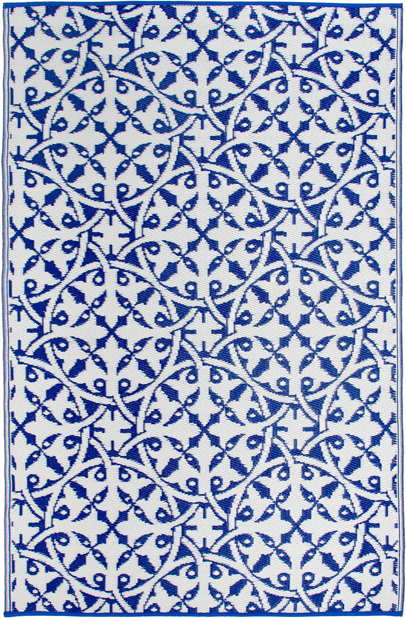 San Juan - Dark Blue Outdoor Rug for Patio FINAL SALE by Fab Habitat