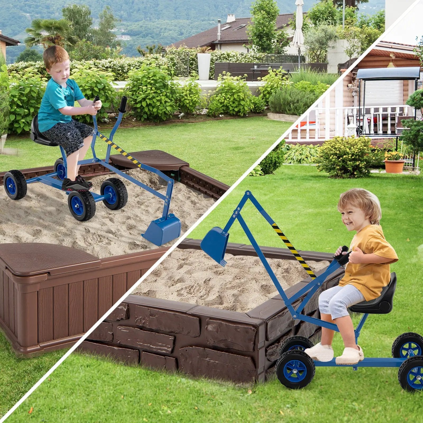 Sand Digger for Kids with 2-Handed Controls and Flexible Shovel by DirectDeals