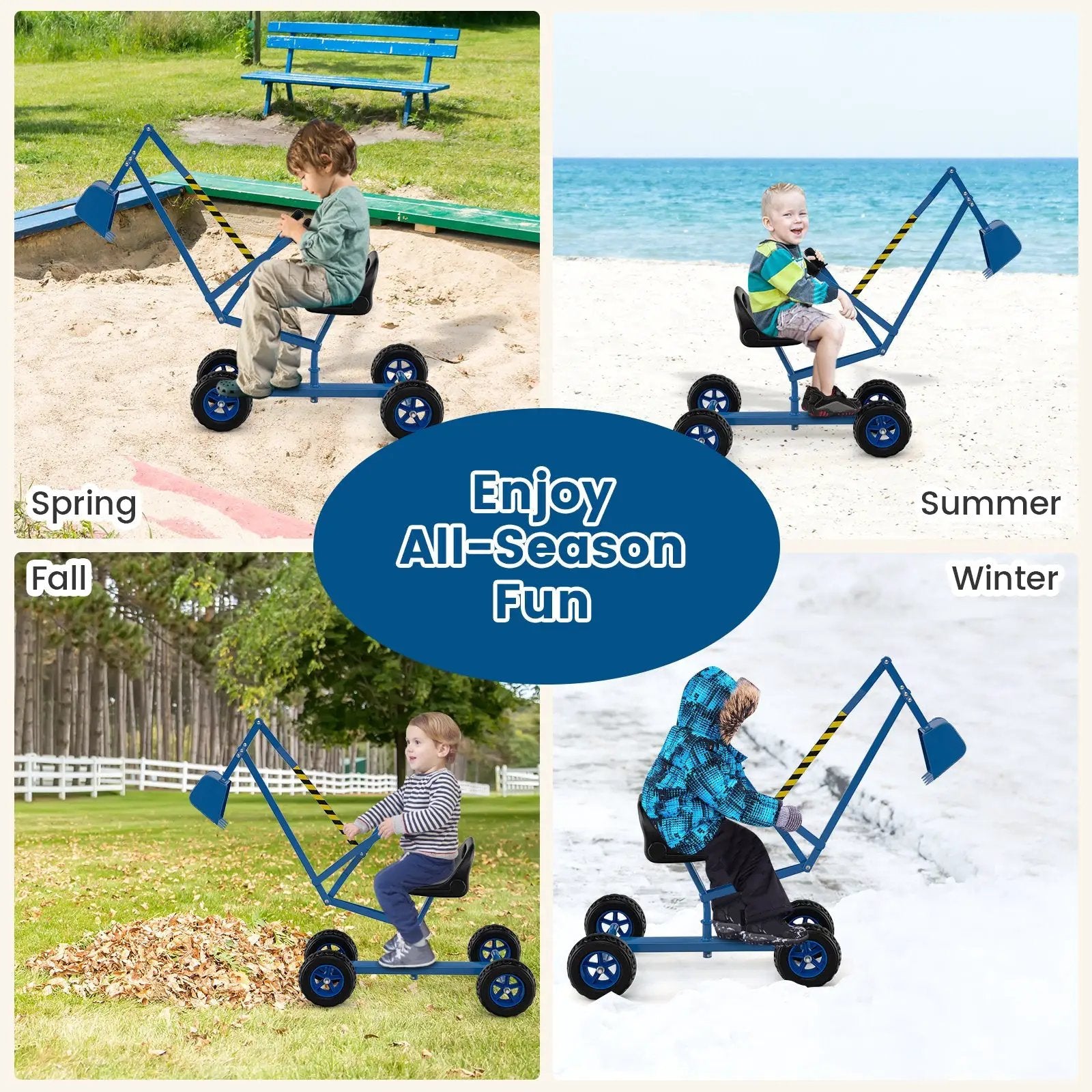 Sand Digger for Kids with 2-Handed Controls and Flexible Shovel by DirectDeals