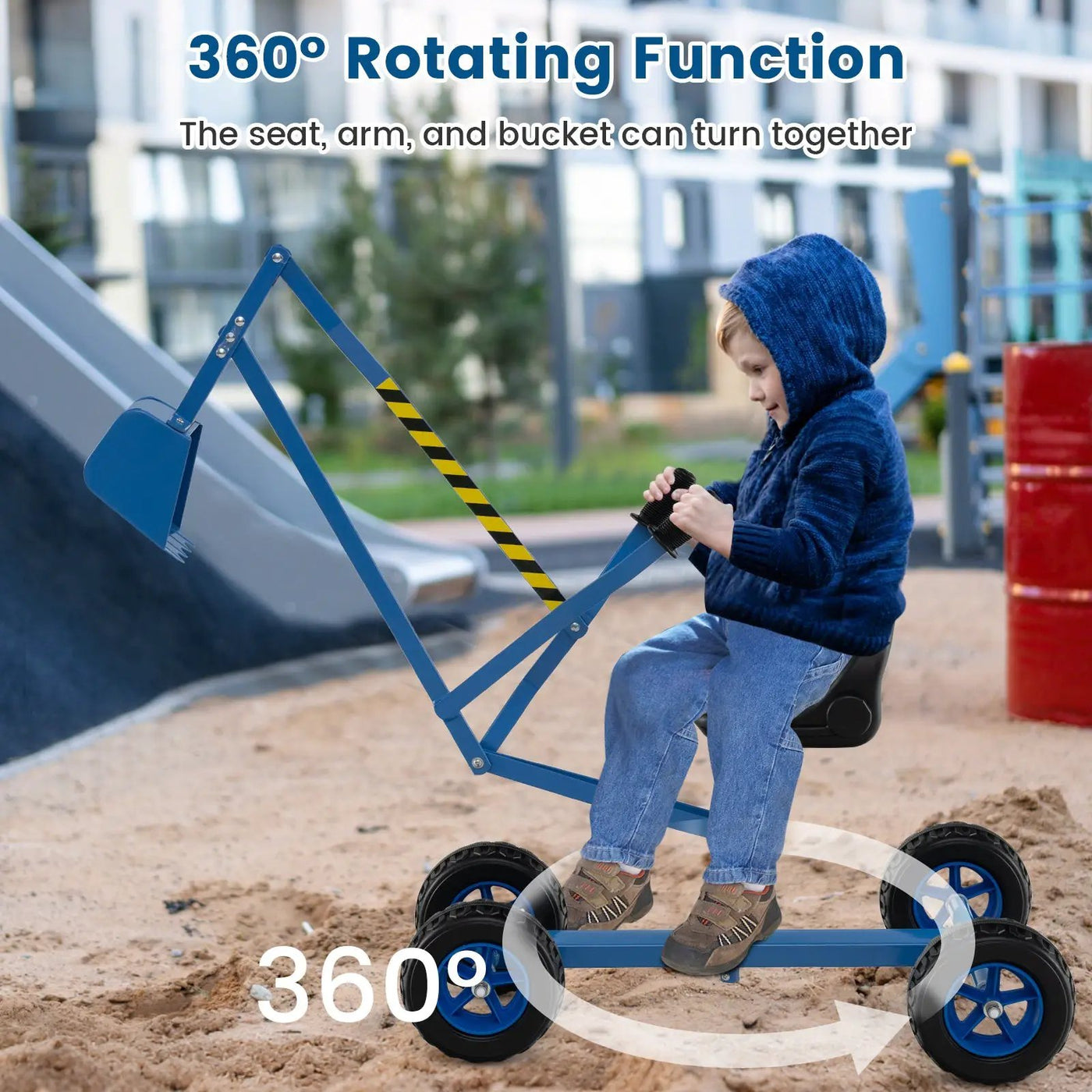 Sand Digger for Kids with 2-Handed Controls and Flexible Shovel by DirectDeals